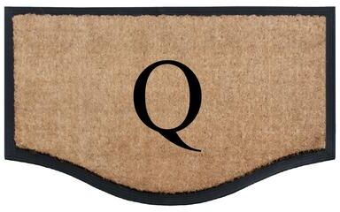"A1 Home Collections Rubber Coir Heavy Duty Monogrammed Double Doormat 24""X39"""