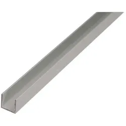 Alberts, Profil + Stange, Alu-U-Profil 2000/20x20mm silberfarbig