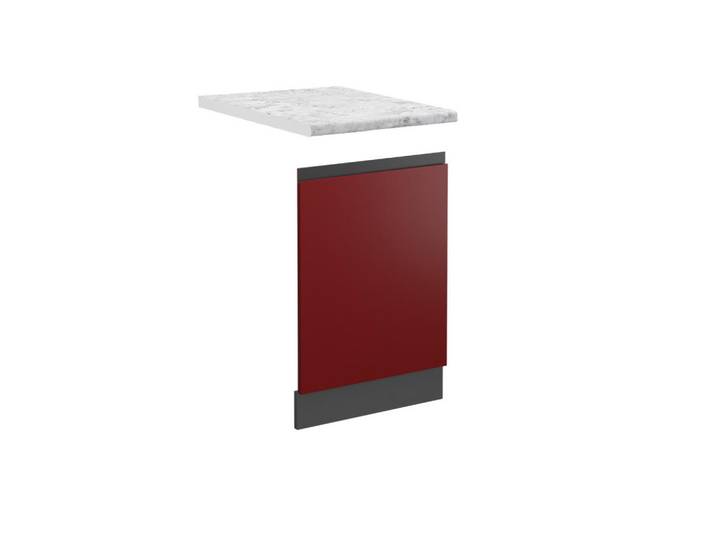 Vicco Frontblende R-Line Rot 45 cm J-Shape, AP Marmor, Rot, Anthrazit, Holzwerkstoff, Rechteckig, 45x67.4x60 cm, Küchen, Küchenmöbel, Küchenschränke, Küchenunterschrank
