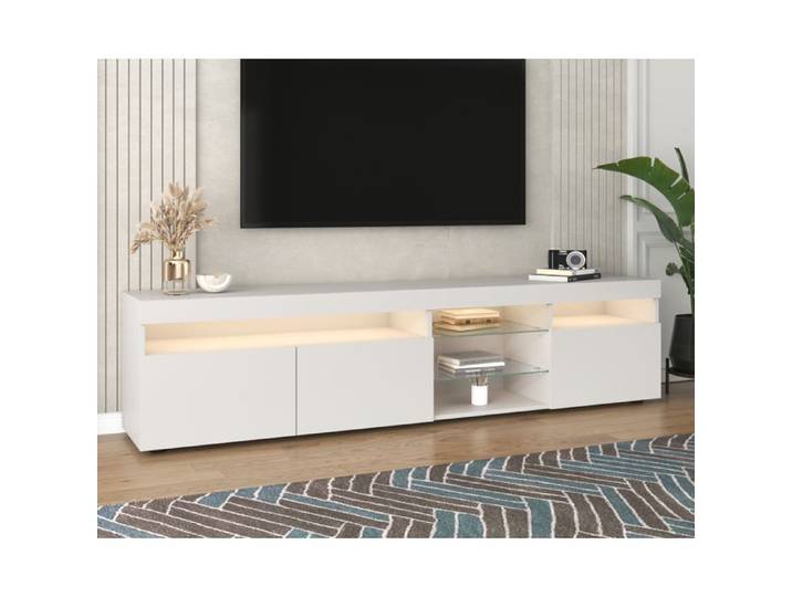 Nouveau Eco - friendly matériel blanc meuble TV moderne panneau lumineux éclairage LED variable salon et salle à manger 180cm