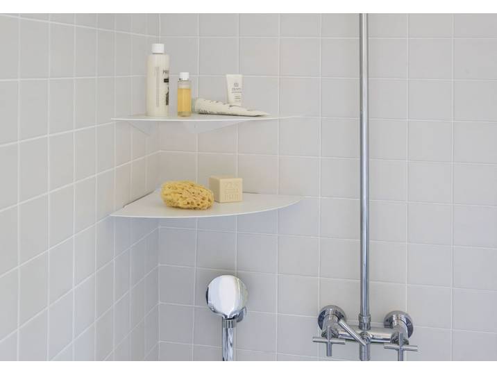 Étagère angle salle de bain 36 cm - blanc - lot de 2 - teebooks