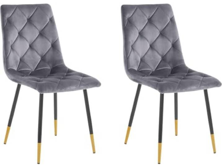 Eva Stuhl 2er Pack Metall Anthrazit