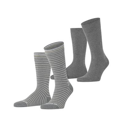 Socken BURLINGTON "Everyday Stripe", Herren, Gr. 40-46, grau (light graumelange), Baumwollmischung, gestreift, Socken Socken, Einheitsgröße 40-46, gestreift und unifarben