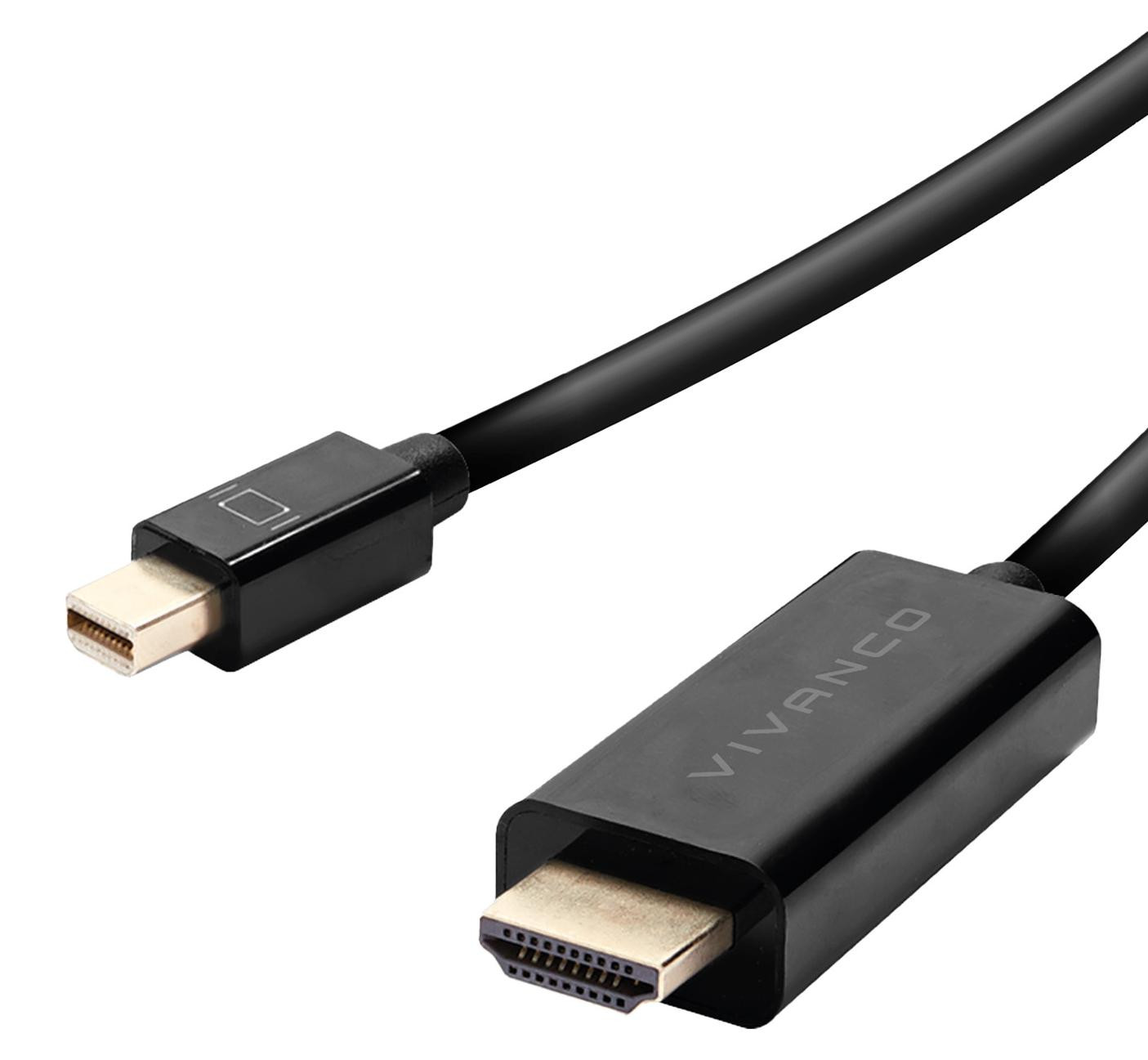 Vivanco HDMI V1.4-kabel met Ethernet naar Mini DisplayPort