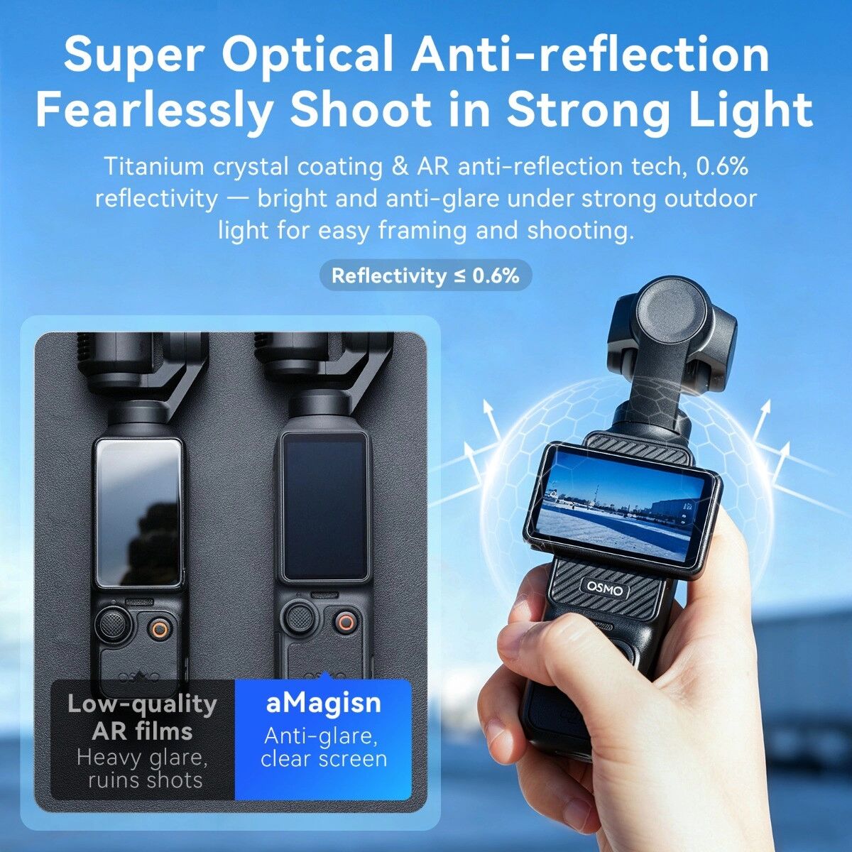 INF Pocket4P/4/3 gehärtetes Displayschutzglas - Einzelfpack, HD Klarfolie, kompatibel mit Osmo Pocket