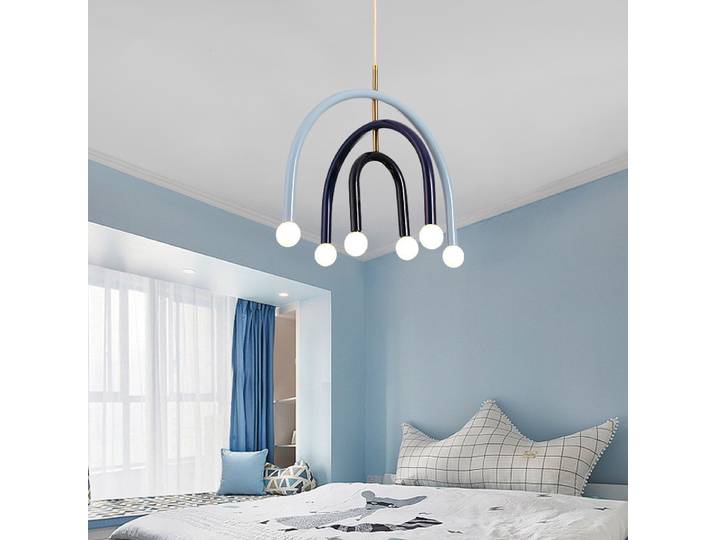 Lustre nordique créatif en forme de U italie arc-en-ciel suspension pour salon chambre Restaurant coloré suspension