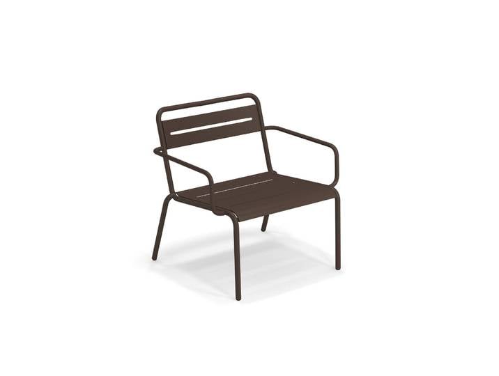 Loungesessel, Aluminium, Indischbraun, 73,5×69,5×74 cm, Stabil & Modern, Emu