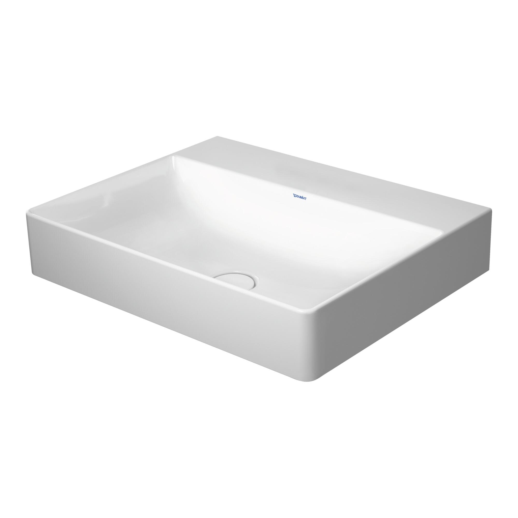 Duravit Möbelwaschtisch geschliffen DuraSquare 60x47cm, o. ÜL, m HLB, o. Hahnloch, weiß (2353600079)