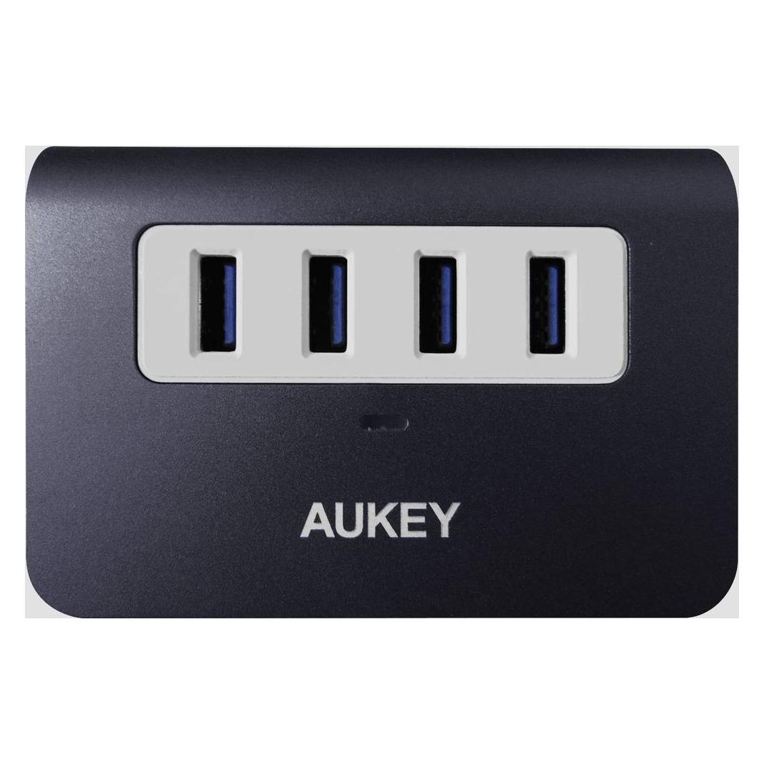 Aukey CB-H36 4 Port USB 3.0-Hub Silber (USB-A, 4 Ports) (4260397843871)