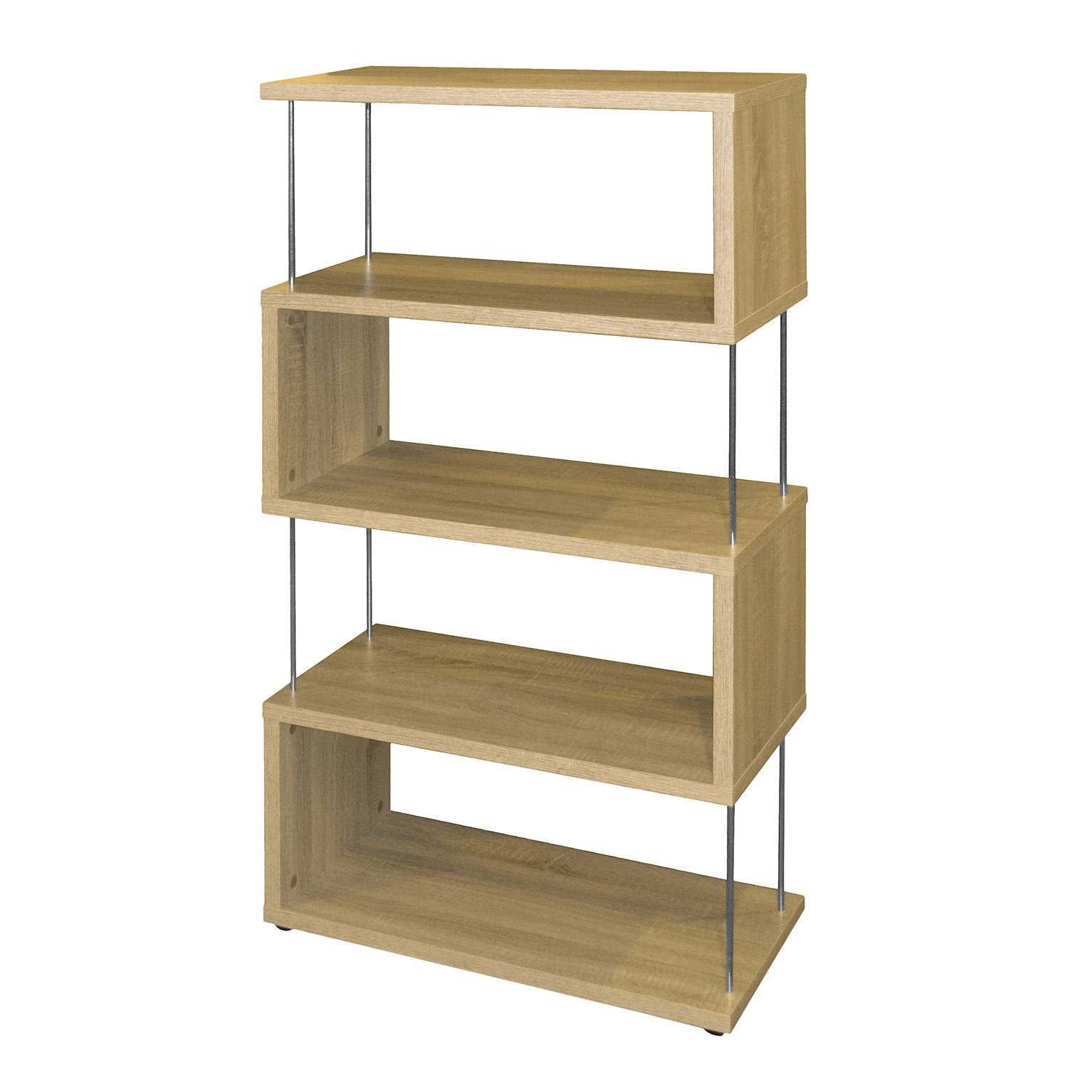 home24 Open kast Ault III, Bruin/Eikenhout look, Hoogte: 66 cm