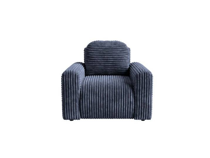 ELVIS - Fauteuil gros velours côtelé - Bleu