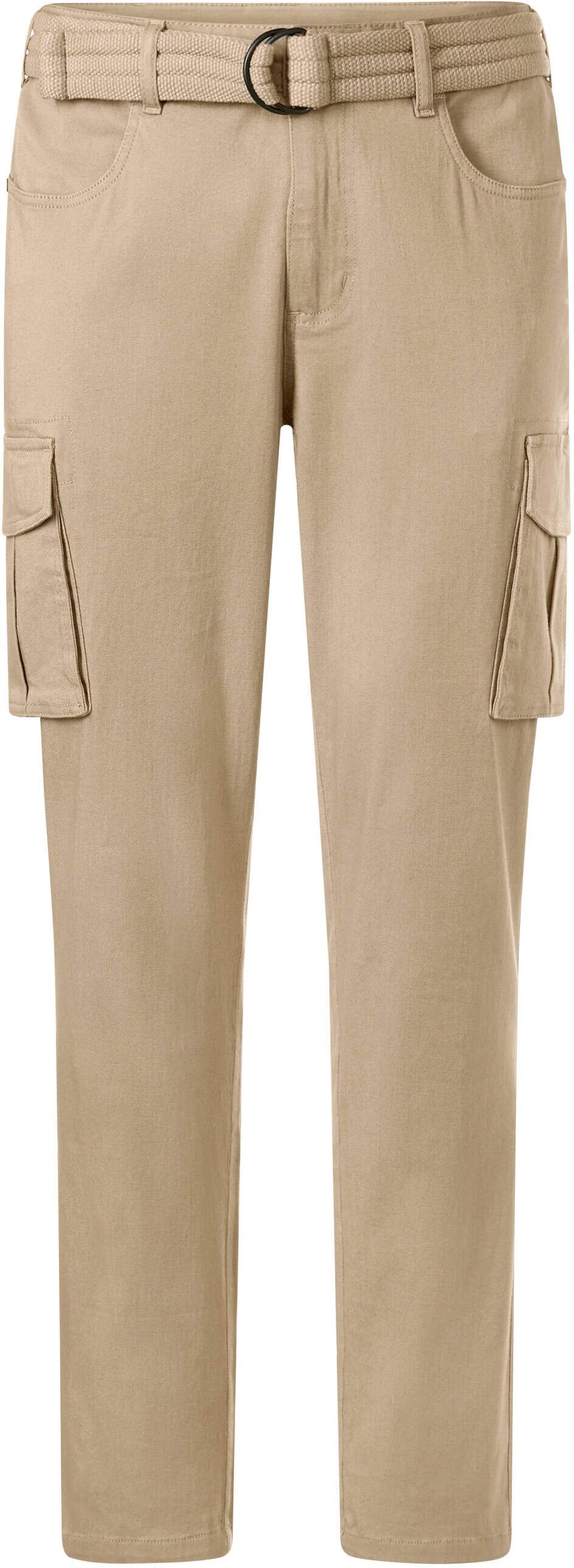 Cargohose WITT "Hose Cargohose mit Klettverschluss-Taschen", Herren, Gr. 52, N-Gr, beige (schlamm), Denim/Jeans;Twill, , Basic, gerade, Hosen Cargohose
