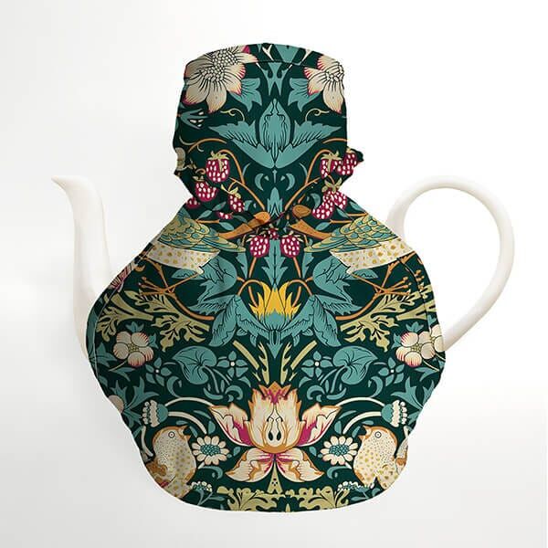 William Morris Strawberry Thief Dark Green Victorian Tea Cosy