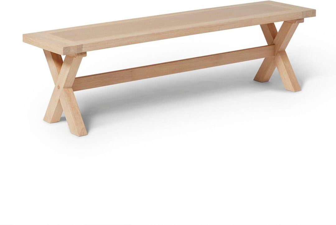 Brambly Cottage Gracela Bench Whitewash Oak 42.5cm H x 170cm L x 37.5cm D