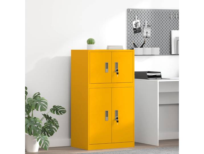vidaXL Aufbewahrungsschrank Senfgelb 60 x 40 x 40 cm Stahl
