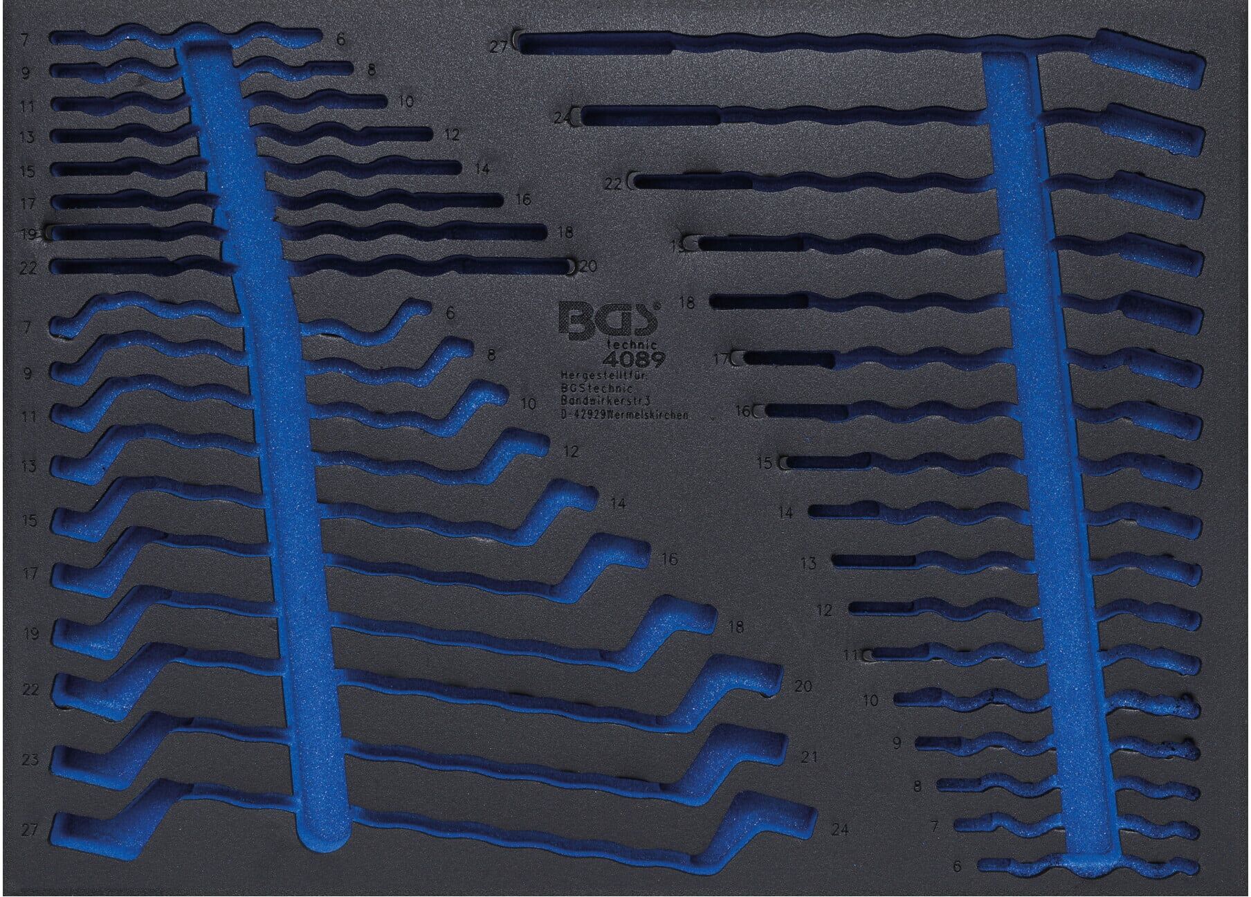 BGS Werkstattwageneinlage 3/3 4089-1, leer, für Art. 4089 ; BGS technic)