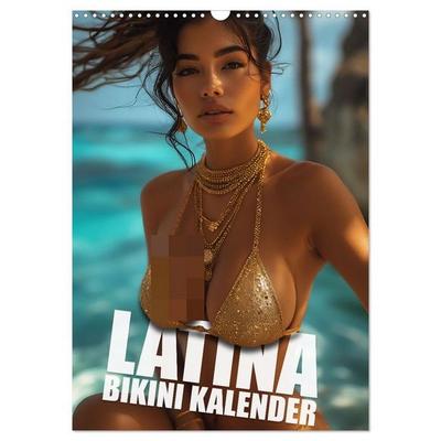 Latina Bikini Kalender: Glamouröse KI-Kunst mit heißen Latina Models (Wandkalender 2027 DIN A3 hoch), CALVENDO Monatskalender