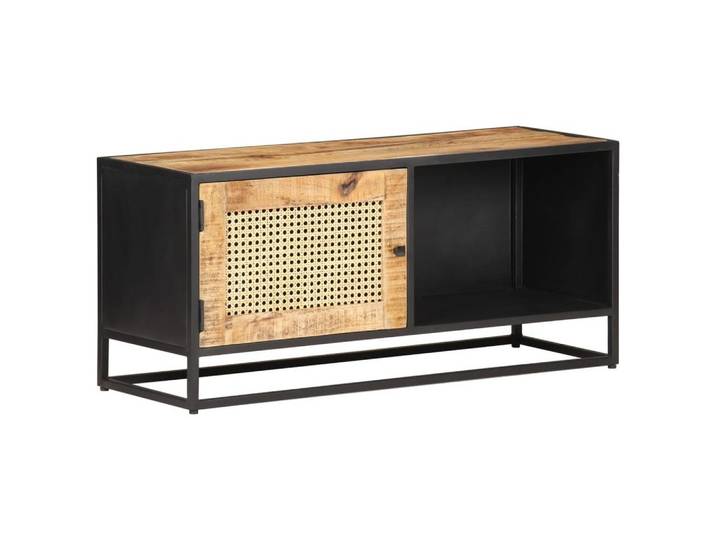 vidaXL TV-Schrank TV-Schrank 90x30x40 cm Raues holz und Wiener Geflecht