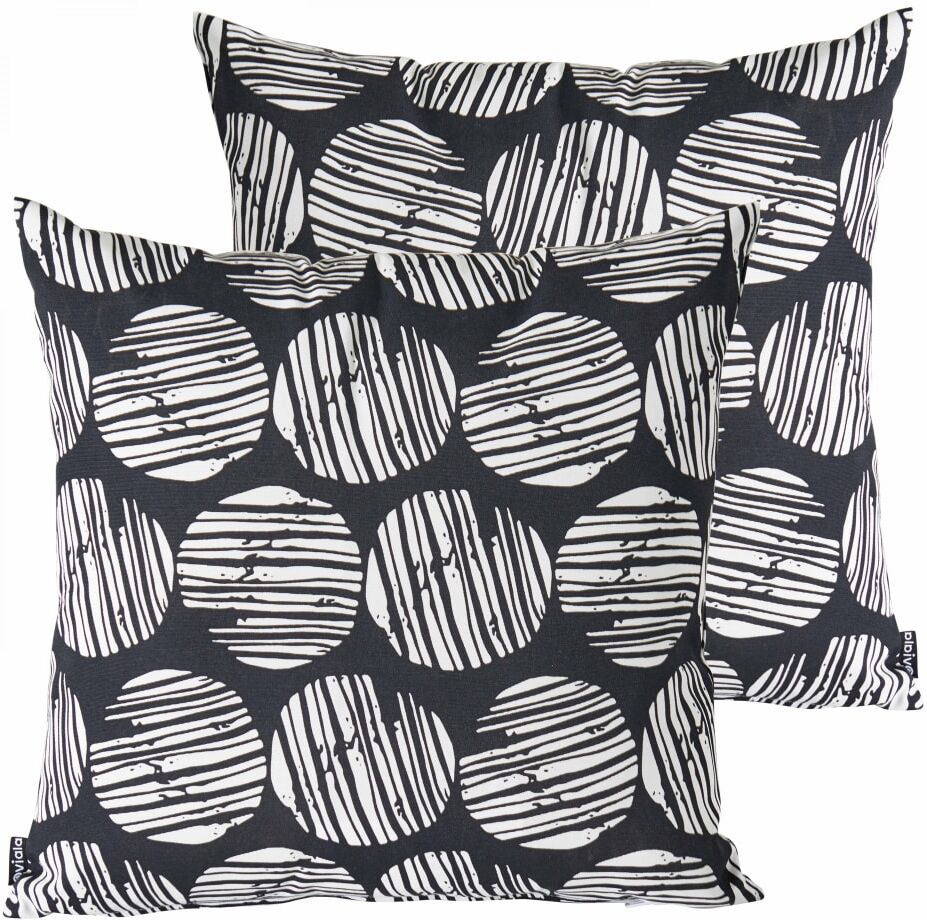 Oviala Lote de 2 cojines cuadrados de poliéster maasai 45x45x8 cm