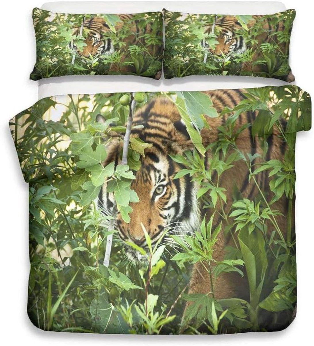 Dekbedovertrek Set Jungle Tijger van Zachte Microvezel - 180 x 220 cm