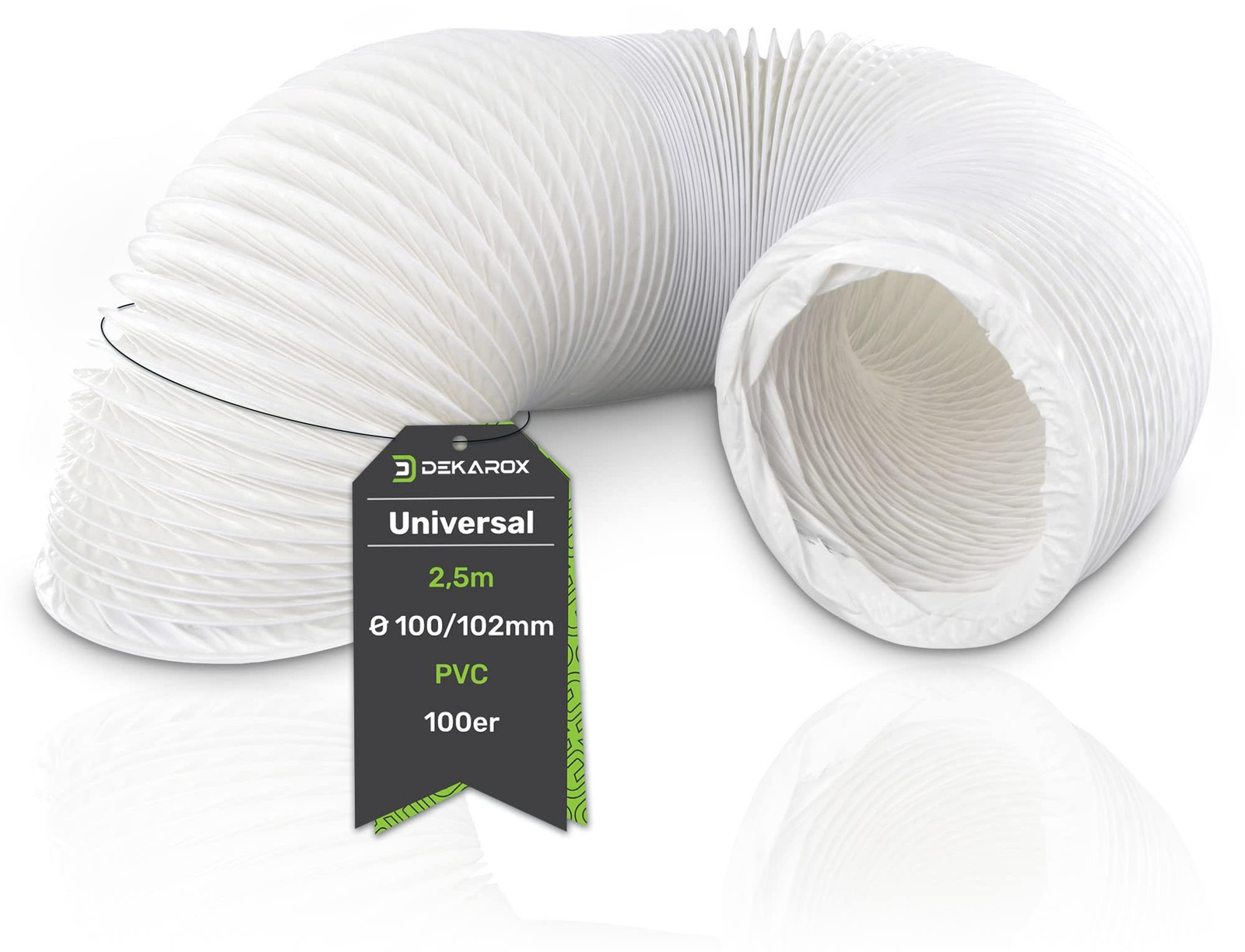 Dripio Flexibele PVC-afvoerslang, 2,5 meter, Diameter: 100/102 mm
