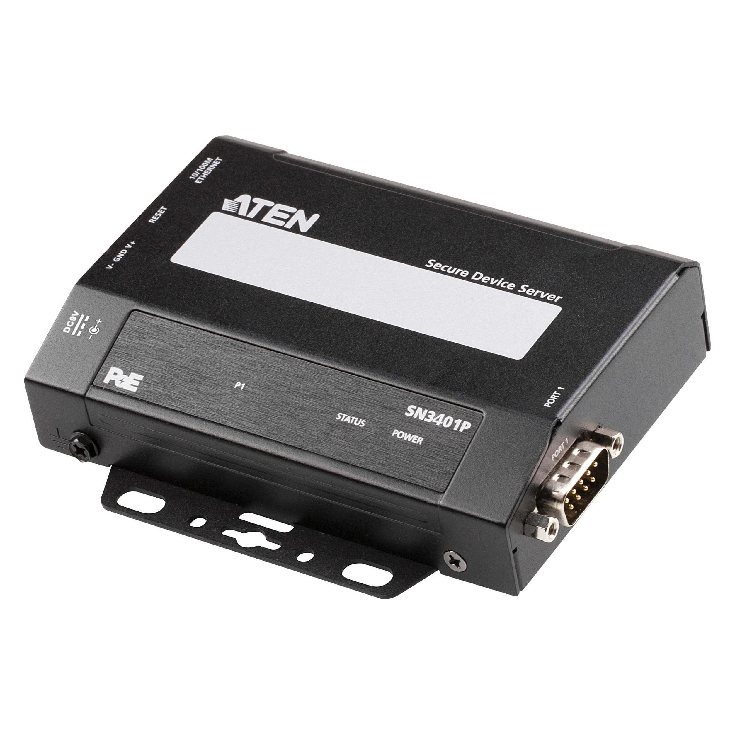 Aten SN3401P 1-Port RS-232/422/485 Secure Device Server mit PoE (SN3401P-AX)