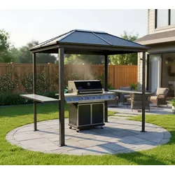Sojag Ventura 58 | Aluminium Grillpavillon mit Seitenablagen | 2x3 m - Basaltgrau