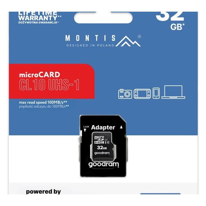 Montiss Karte MT072 MicroSDHC 32 GB Klasse 10 UHS-I (32 GB, microSDHC, U1, UHS-I) (MT072-32)