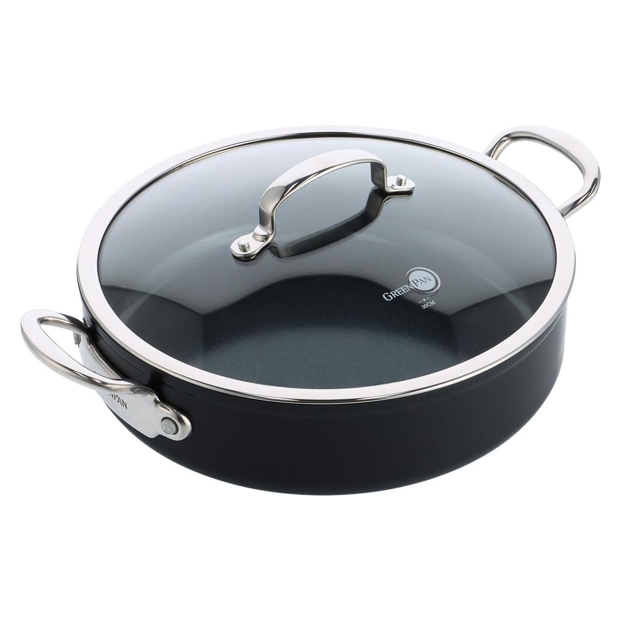 Greenpan Barcelona Pro Stoofpan met keramische antikleeflaag 30 cm (Bräter + Schmortopf, Aluminium, Edelstahl, 30 x 12.60 cm) (CC005329-001)