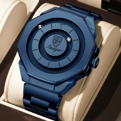 Modern Mode Marketplace Mens Quartz Waterproof Stainless Steel Watch Luxury Casual Sports Wristwatch blue