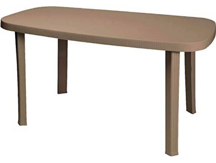 PLASTICA ALTO SELE OTELLO Taupe Table Ovale 140x90 cm Taupe\, Multicolore\, 136\, 0000 x 82\, 0000 x 6\, 0000 cm