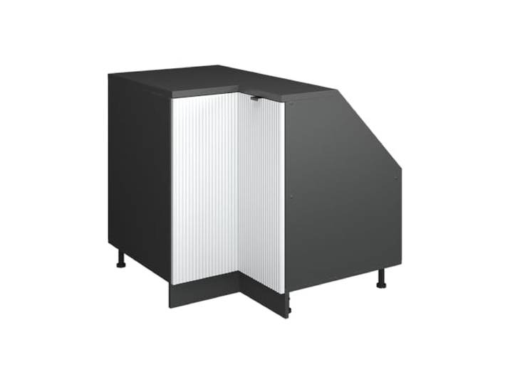Vicco Dachschrägenschrank Eckschrank Rion, Weiß Riffel/Anthrazit 75.6 x 60 cm