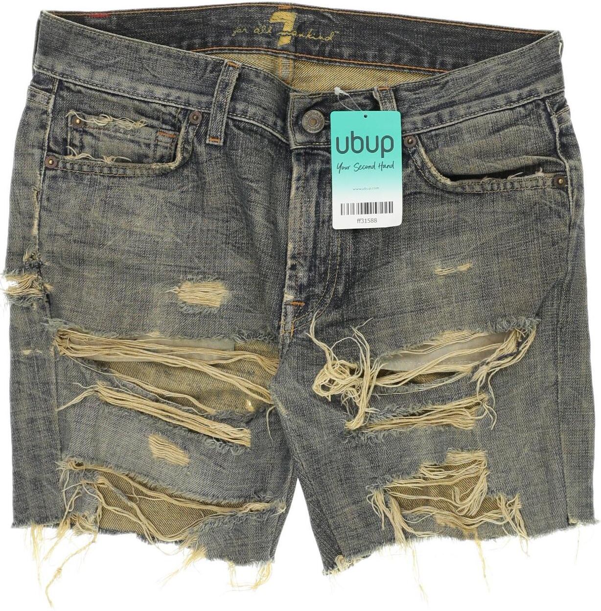 7 for all mankind Damen Shorts, Blau, Gr. W28, Baumwolle - Second Hand