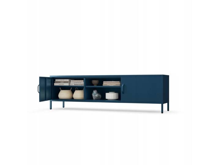 Meuble TV en Métal XL Rosaria Bleu Foncé Design Moderne 170x40x50 cm