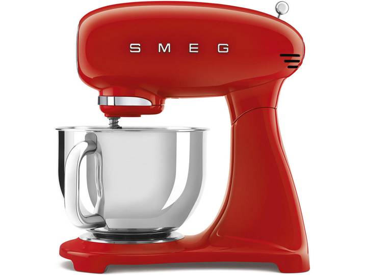 Smeg Küchenmaschine, Rot, Metall, 4,8 l, 40.2x37.8x22.1 cm, rutschfeste Stellfüße, Sicherheitsabschaltung bei gekipptem Motorkopf, Sicherheitsverschluss für Rührschüssel, Überlastungsschutz, Spritzschutz, Kochgeschirr, Küchengeräte, Küchenmaschinen