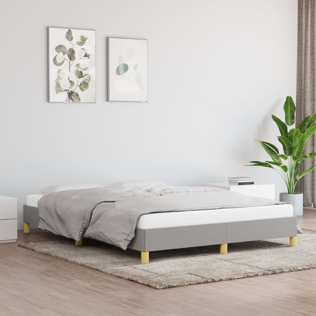 17 Stories Koleigh Bed Light Grey/Gold Double (4'6)