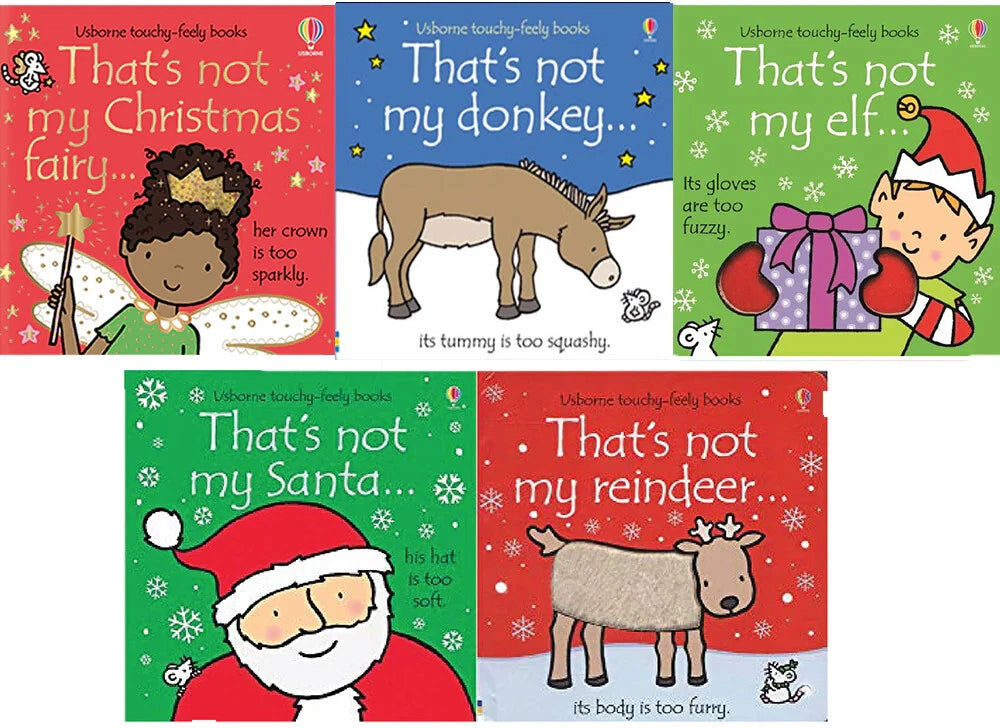 Usborne Thats Not My Christmas Series 5 Books Collection Set Christmas Fairy, Elf, Santa, Donkey, Reindeer