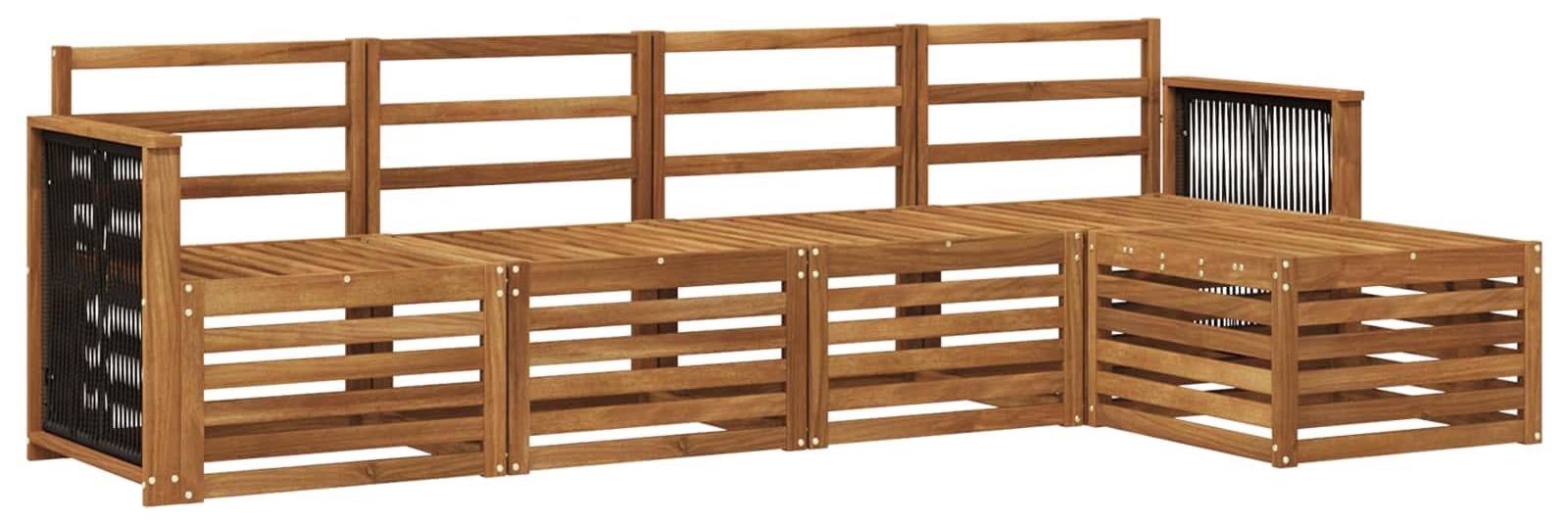 Outdoor-Sofagarnitur 5 pcs Natur