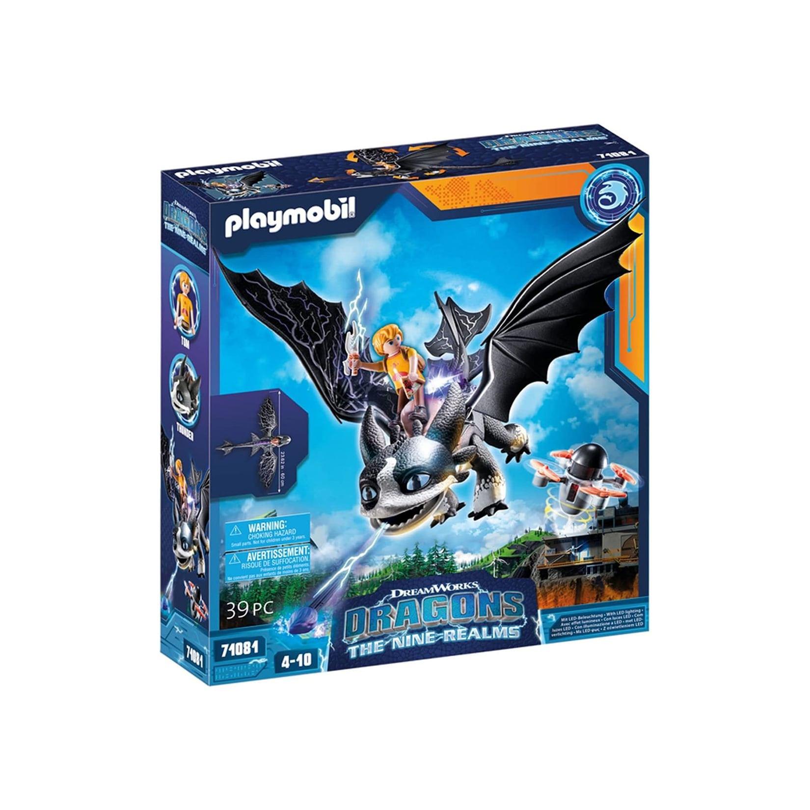 PLAYMOBIL® 71081 - Dreamworks Dragons - The Nine Realms - Thunder und Tom mit Schussfunktion und Lichtmodul
