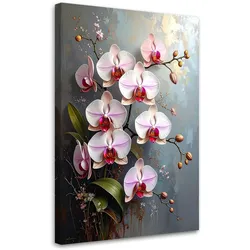 WANDBILD, Rosa Orchideen Blumen Pflanzen Natur