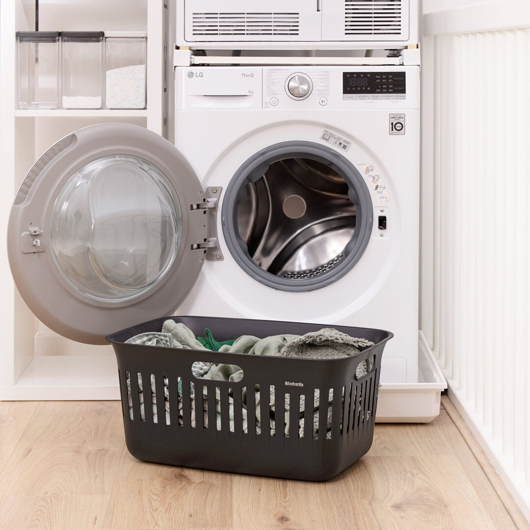 Brabantia Collect-it Laundry Basket 40l, Set Of 2 Black 27cm H X 58.7cm W X 38.7cm D
