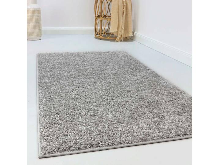 Hochflor-Teppich ESPRIT Whisper Shag ESP-9977 , grau (hellgrau), B:80cm H:30mm L:400cm, Polypropylen, Teppiche, Hochflor-Teppich, Läufer, uni, waschbar, mit Antirutschbeschichtung, Wohnzimmer