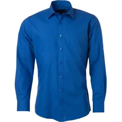 James & Nicholson Herren Popeline Hemd langarm JN678 royal M