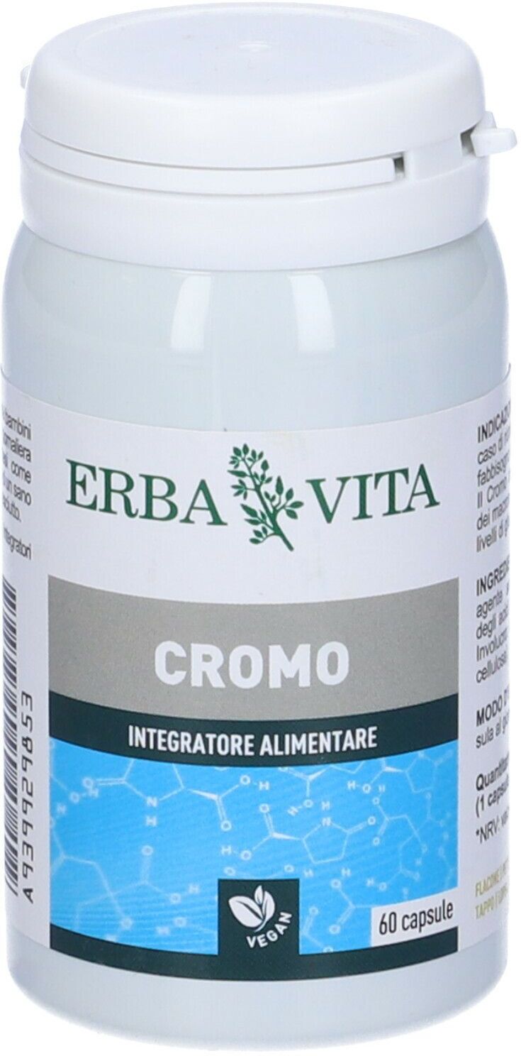 Cromo Erba Vita 60 Capsule - Metabolismo Macronutrienti e Glucosio