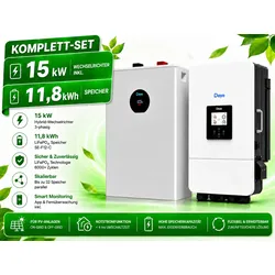 Deye  PV  Speicher  Set  15  kW  -  Deye  Hybrid  Wechselrichter  SUN-15K-SG05LP3-EU  +  SE-F12-C  11,8  kWh  LiFePO4  Batteriespeicher  (48V  System)