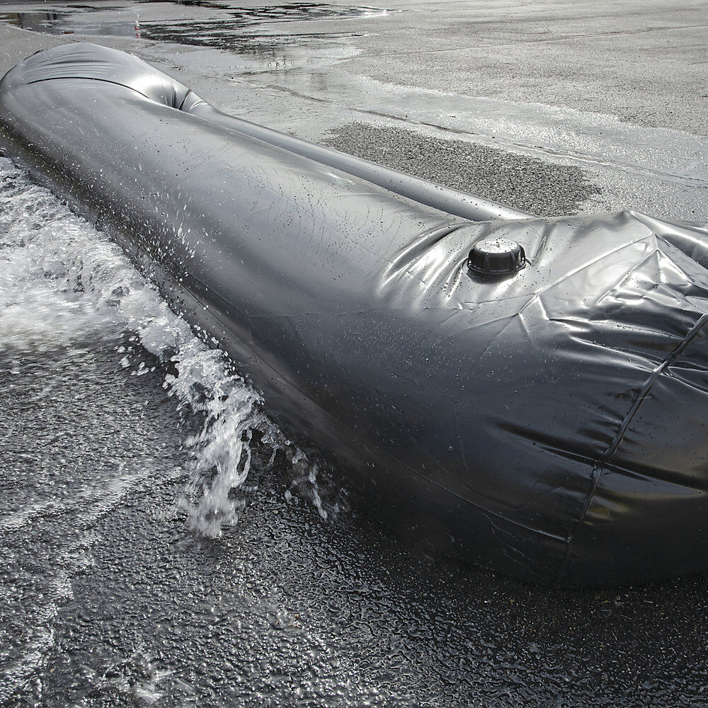 Hochwasser Barriere, wassergefüllt, schwarz, LxBxH 3000 x 250 x 970 mm PIG