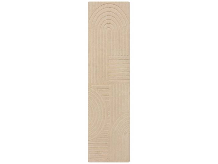 Tapis en laine de couloir beige 60x230cm