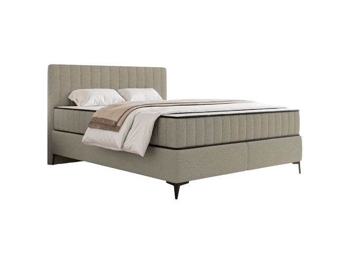 Kontinentales Bett 180x200 cm Mufasso mit Stauraum, dunkelbeiges