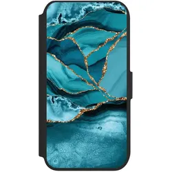 Nivocase Klapphülle für Apple iPhone 8 Handyhülle aus Kunst Leder NIVOflip schwarz Edelstein Glitzer Look (Apple iPhone 8), Smartphone Hülle, Schwarz