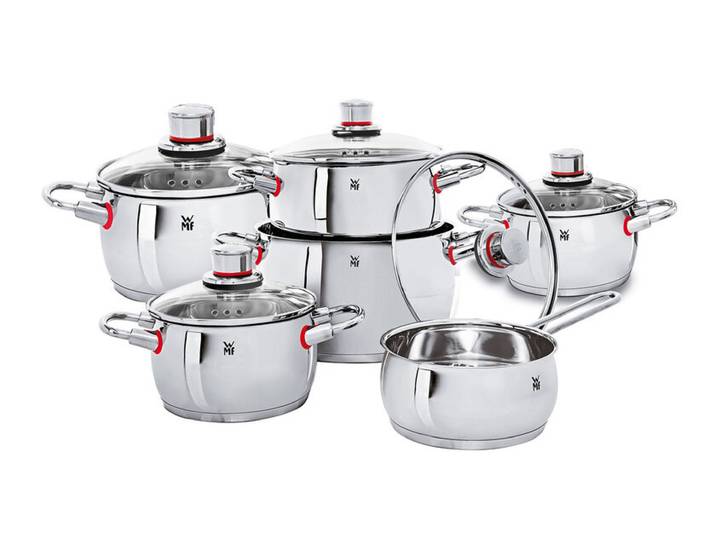 Topfset QUALITY ONE 6-tlg. Edelstahl bauchig Silberfarbig
